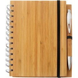 Libreta de Bambú y un bolígrafo de madera
