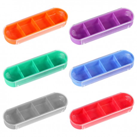 Pastillero de cubierta deslizante transparente