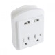 Adaptador de pared con 2 enchufes y 2 puertos USB