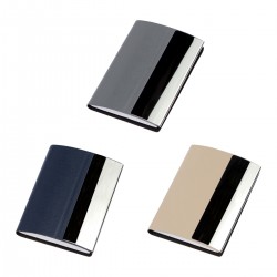 Porta tarjetas Moanda de curpiel y detalles metalicos