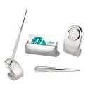 Elegante set de escritorio LENAR reloj pluma abre cartas y tarjetero