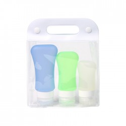 Set de 3 botellas de silicon para tocador