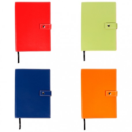 Libreta de curpiel y broche Caroli