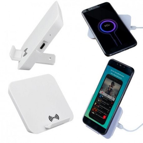Cargador inalámbrico de escritorio para Smartphone color blanco