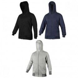 Sudadera de algodón y poliéster con cierre y gorro
