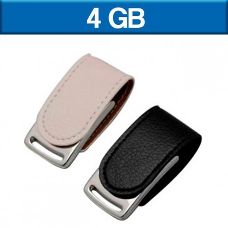 Memoria USB de 4 GB con clip y piel