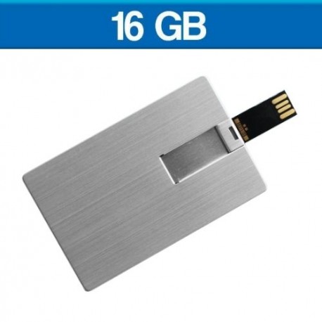 Memoria USB de 16 GB tipo tarjeta de metal