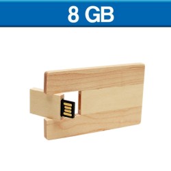 Memoria USB de 8 GB de madera tipo tarjeta
