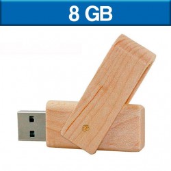 Memoria USB de 8 GB de madera giratoria