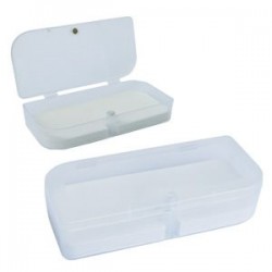 Estuche de plástico rectangular traslucido