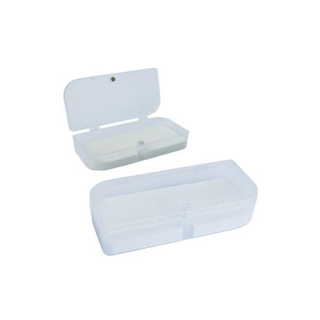 Estuche de plástico rectangular traslucido