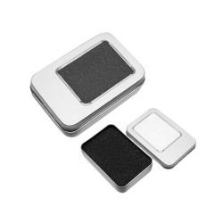 Estuche metalico rectangular con ventana