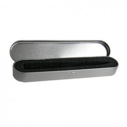 Estuche metálico color plata con esponja suajada