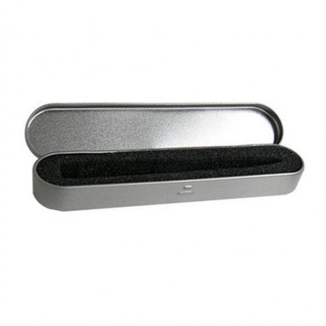 Estuche metálico color plata con esponja suajada
