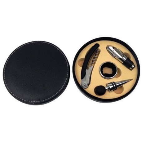 Estuche redondo para vinos con curpiel
