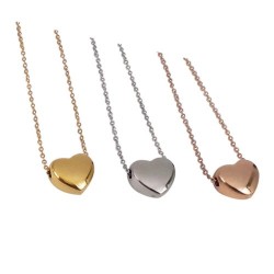 Collar de corazon bañado de plata, oro y/o oro rosa