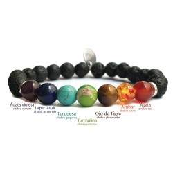 Pulsera Chakras de piedras de lava