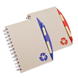 Libreta con espiral y boligrafo