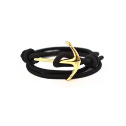Pulsera con ancla dorada