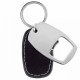Llavero destapador de curpiel y metal color negro