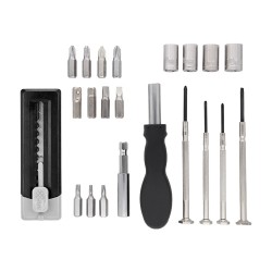 Set de herramientas portátil contiene 22 accesorios