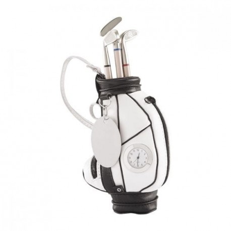Reloj y porta plumas golf