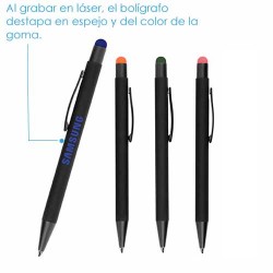 Bolígrafo metal Rubber con Touch Screen pluma táctil