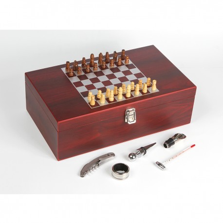 Set Quetta de vino con ajedrez