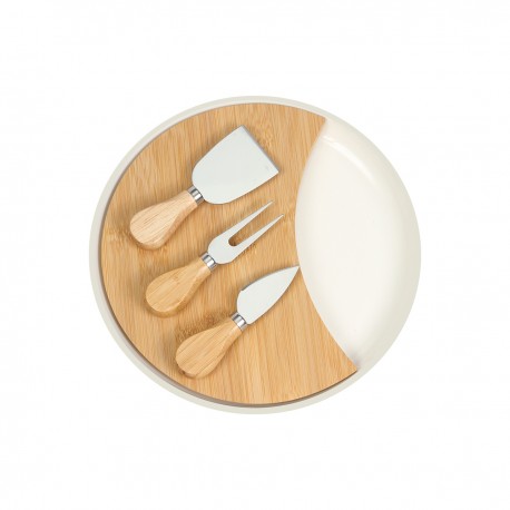 Set de quesos con plato de cerámica
