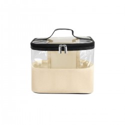 Cosmetiquera de yute con mica de pvc