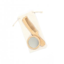 Set de ecológico de belleza de bambú con una bolsa de tela