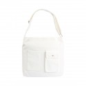 Bolso de mano hecho de lona de algodón color negro y blanco