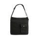 Bolso de mano hecho de lona de algodón color negro y blanco