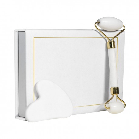 Innovador set masajeador facial de piedra natural con estuche