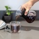 Cafetera de vidrio borosilicato y collar de silicon, cap de 400 ml