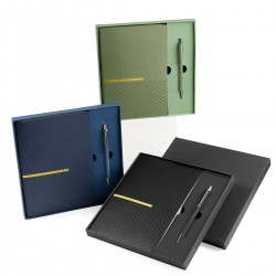 Libreta que incluye un grabado de termograbado