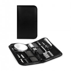 Accesible kit de cuidado personal que es comodo para esos viajes largos.