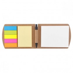 Porta notas con notas adheribles beige y blancas Petrucci