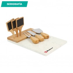 Set para quesos fabricado en mármol y bambú