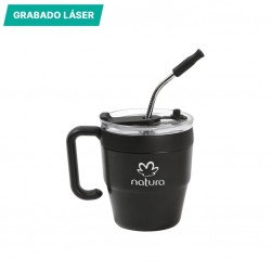 Termo de acero inoxidable con popote