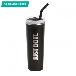 Termo con popote y capacidad de 710 ml