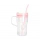 Vaso con tapa y popote con capacidad de 760 ml