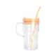 Vaso con tapa y popote con capacidad de 760 ml