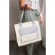Bolso de mano fabricado en algodón y curpiel