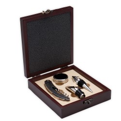 Caja con accesorios para vino