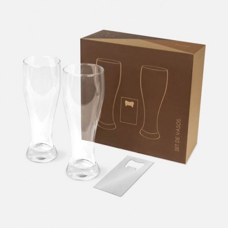 Set de vasos para Cerveza Maltis de vidrio