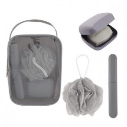 Kit de baño de plástico y poliéster en color blanco
