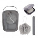 Kit de baño de plástico y poliéster en color blanco