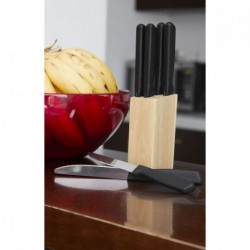 Set de cuchillos con base de madera Corvi