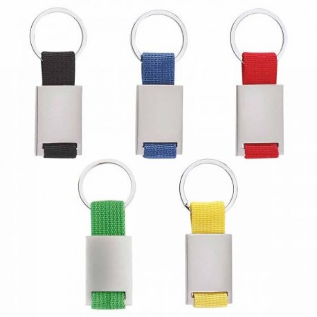 Llaveros de metal y tela varios colores Caspio